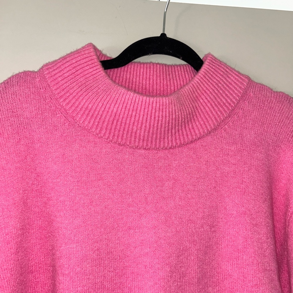 J. Crew Vibrant Pink Turtleneck Sweater - Picture 2 of 5